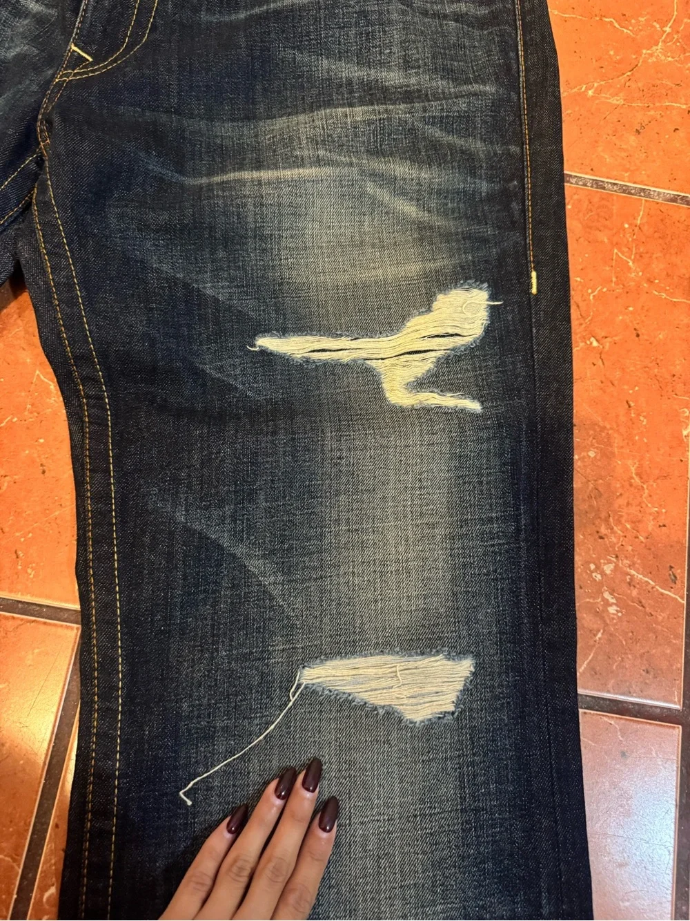 True Religion Men's Dark Blue Bootcut Jeans
